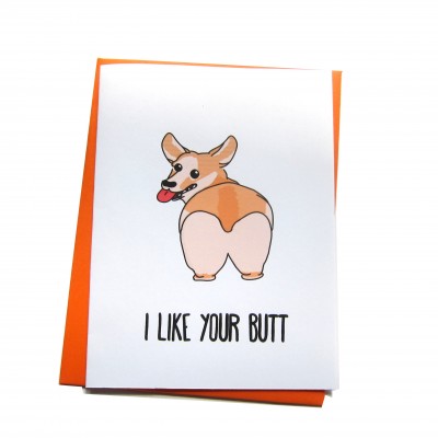 Podgy Corgi (Butt) (Greeting Card)